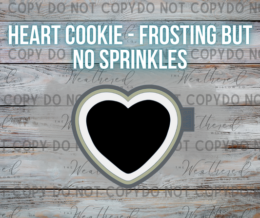 Heart Cookie with Frosting/NO sprinkles - Silicone Freshie Mold