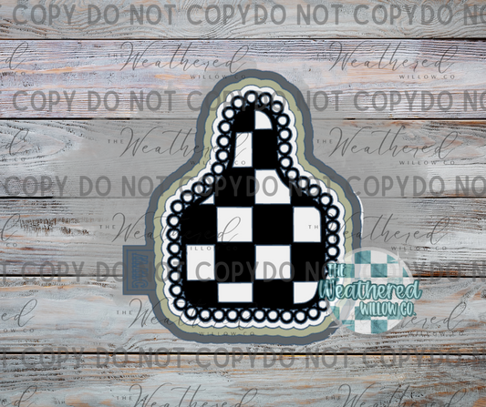 Checkered Cow Tag - Silicone Freshie Mold