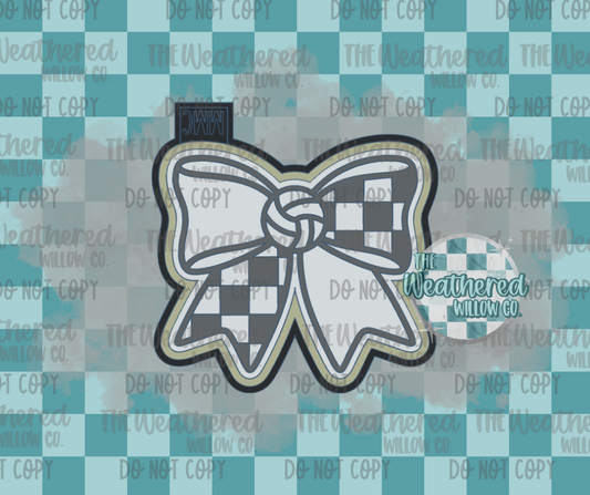 Volleyball Checkered Bow - Silicone Freshie Mold