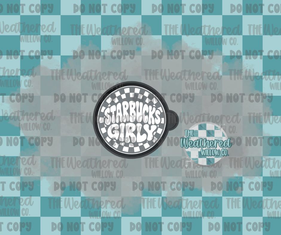 Starbs girly Checkered Circle - Silicone Freshie Mold