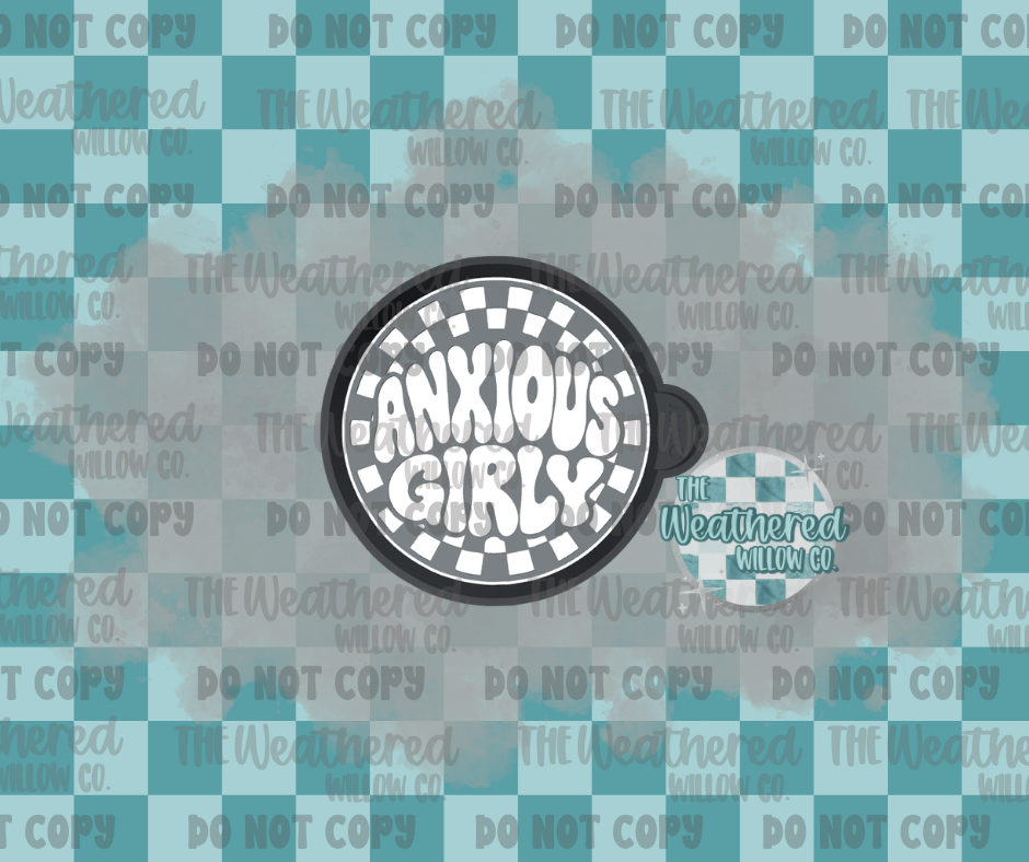 Anxious girly Checkered Circle - Silicone Freshie Mold