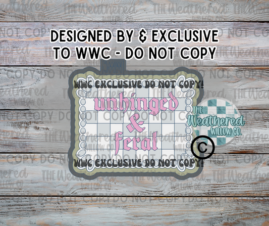 Unhinged & Feral - Checkered Turquoise Frame;WWC EXCLUSIVE MOLD - Silicone Freshie Mold
