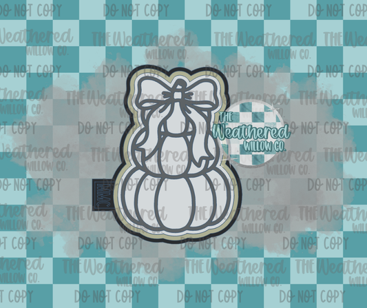 Pumpkin stack with bow - Silicone Freshie Mold