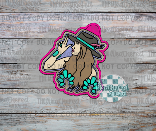 Shoot'em Straight Cowgirl- Silicone Freshie Mold