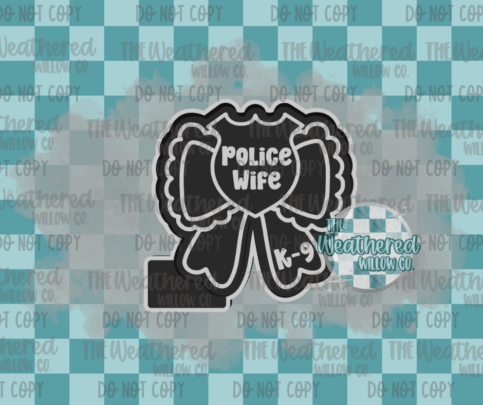 K-9 Police Wife Bow - Silicone Freshie Mold