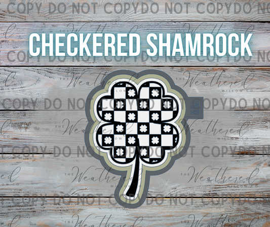 Checkered Shamrock - Silicone Freshie Mold