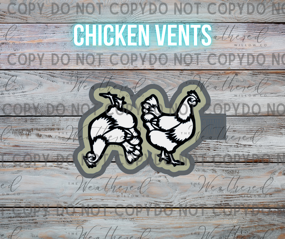 VENT SET; Chickens - Silicone Freshie Mold