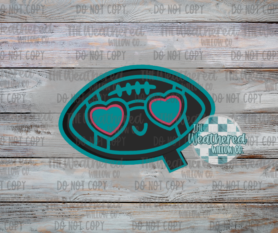 Heart glasses football - Silicone Freshie Mold