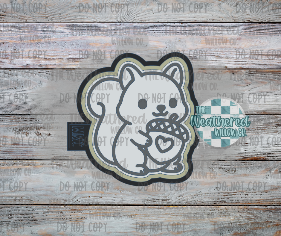 Squirrel with hear acorn - Silicone Freshie Mold