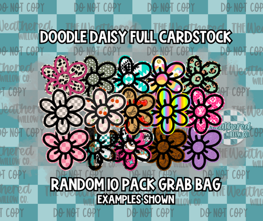 Doodle daisy FULL Card Stock - Premium Cardstock Grab Bag