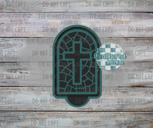 Stained glass cross - Silicone Freshie Mold