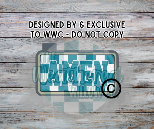 Checkered Amen - Silicone Freshie Mold