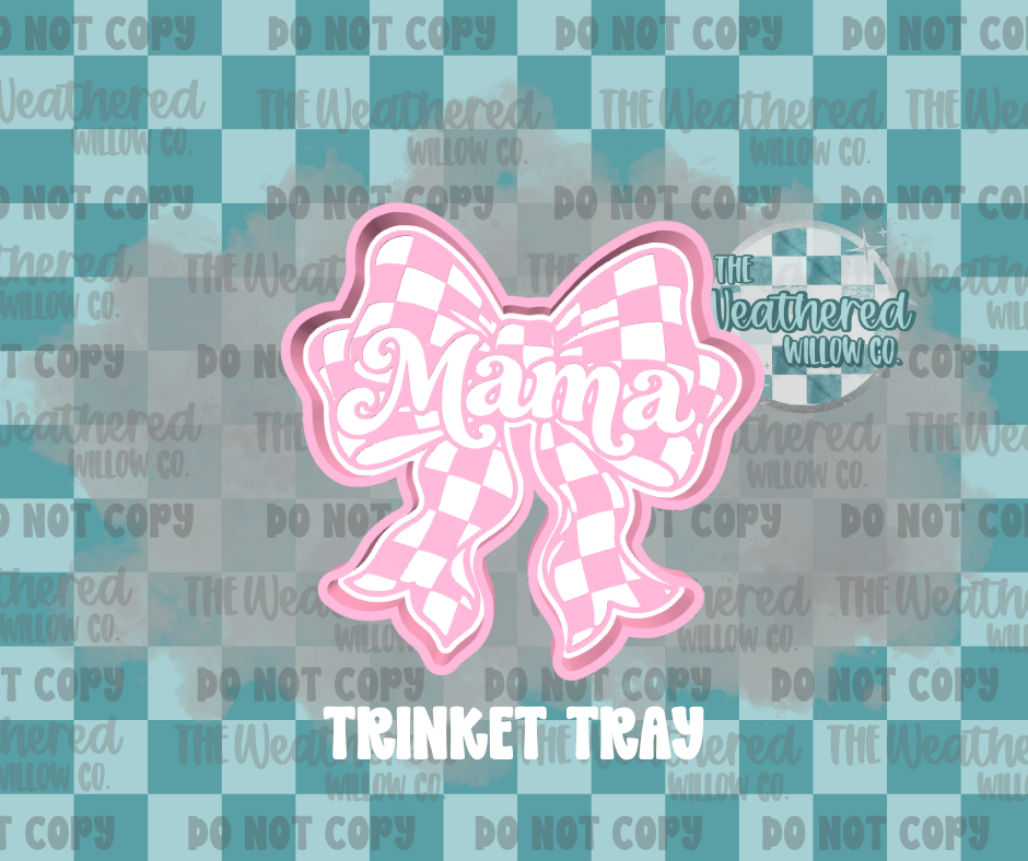 Checkered Mama Bow - Trinket Tray