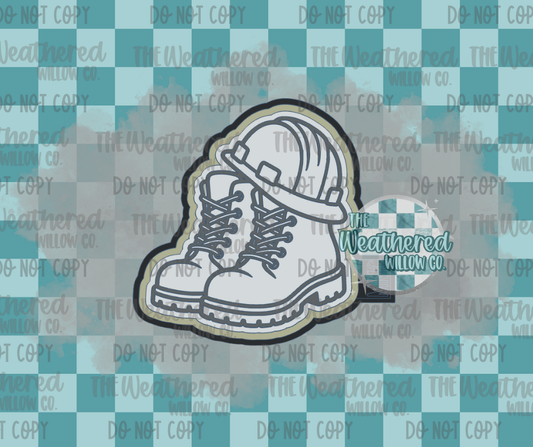 Work boots with hard hat - Silicone Freshie Mold
