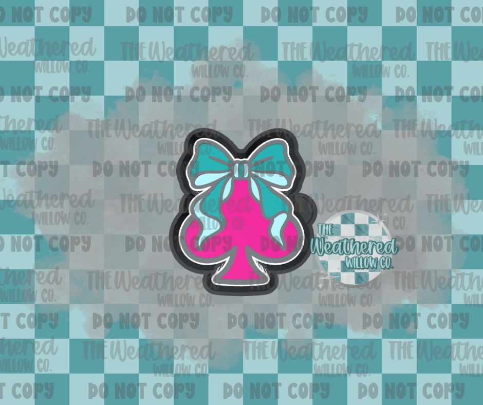 Spade with bow - Silicone Freshie Mold
