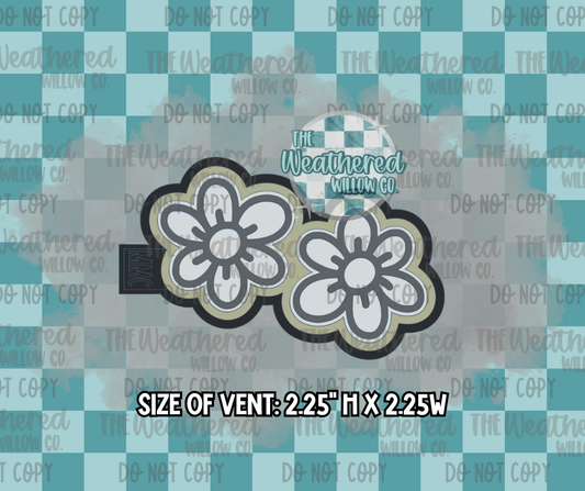 VENT SET; Doodle daisy - Silicone Freshie Mold