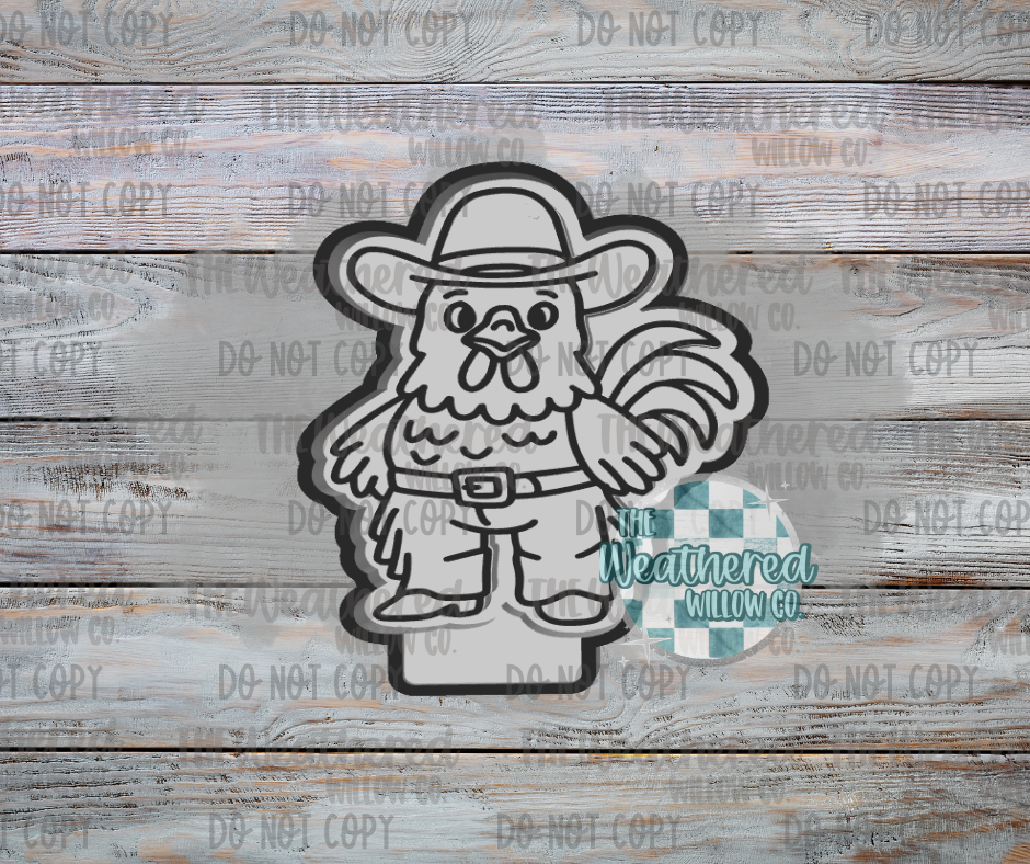 Cowboy Rooster - Silicone Freshie Mold
