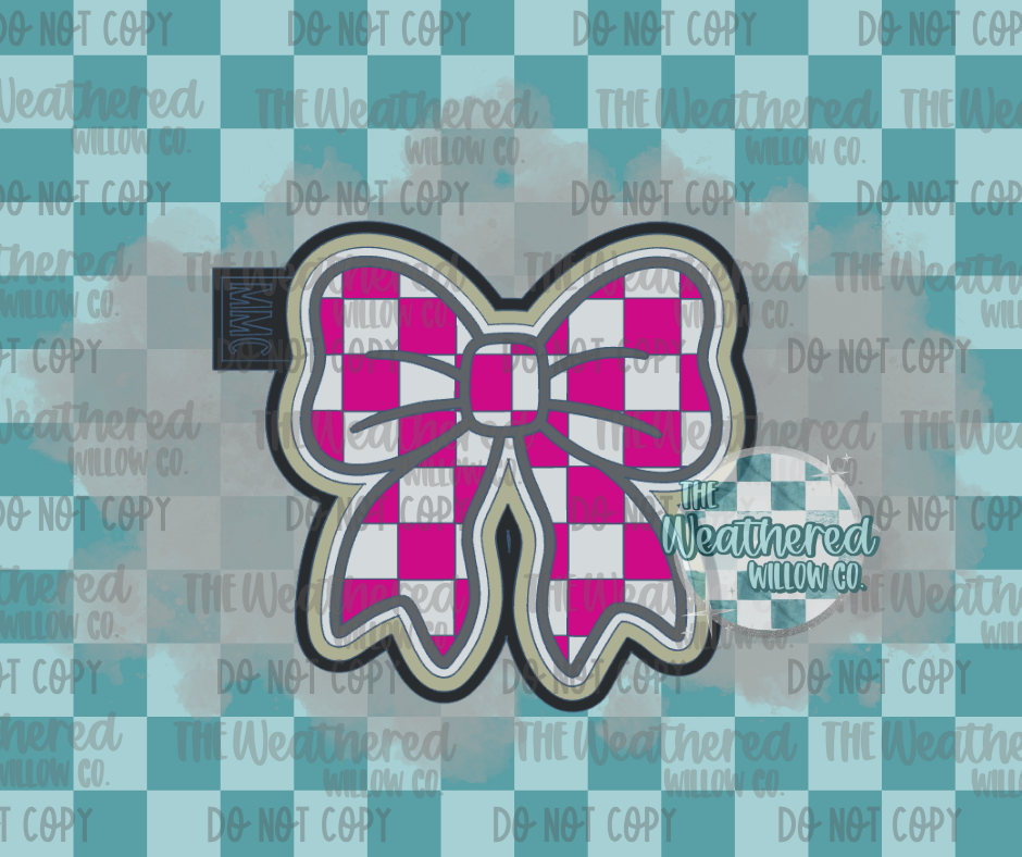 Checkered Bow - Silicone Freshie Mold