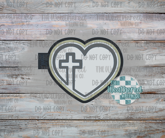 Cross Heart - Silicone Freshie Mold