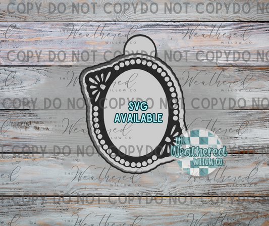 Oval Turquoise Frame - Silicone Freshie Mold
