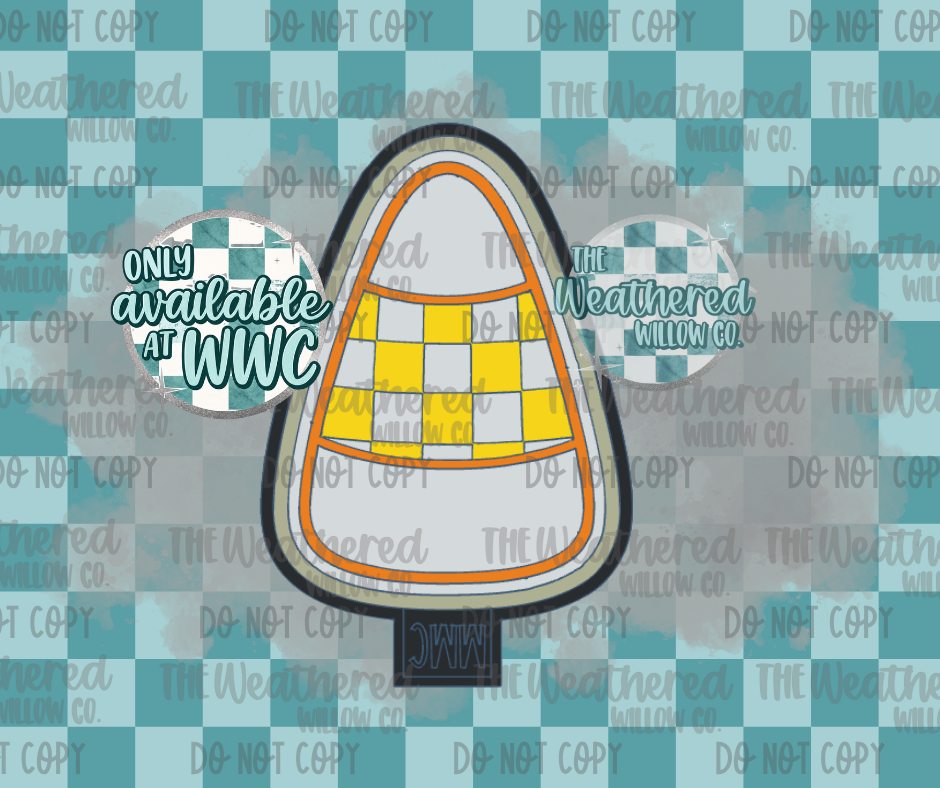 Checkered Candy Corn- WWC EXCLUSIVE - Silicone Freshie Mold