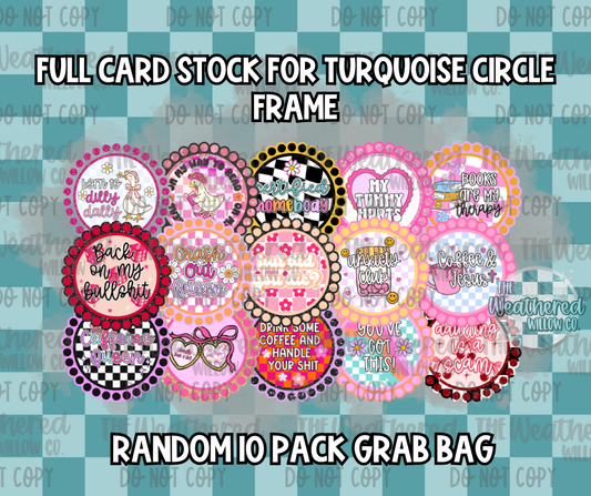 FULL Turquoise Circle Frame - Premium Cardstock Grab Bag