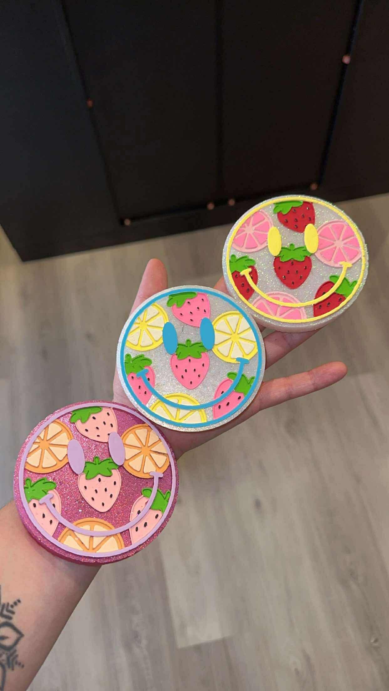 Strawberry lemon smiley - Silicone Freshie Mold