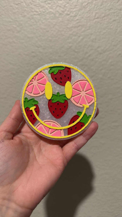 Strawberry lemon smiley - Silicone Freshie Mold