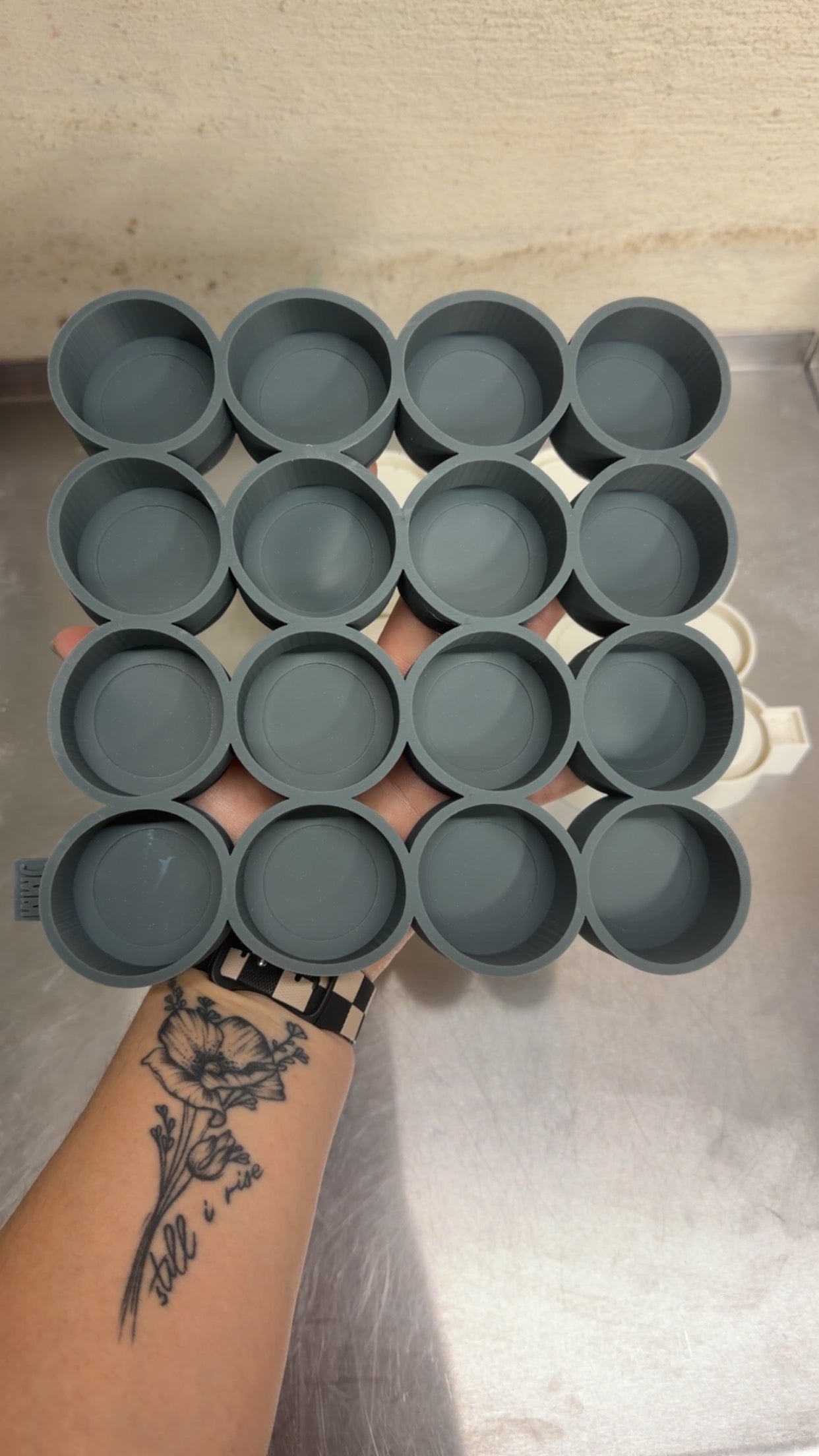 16 Cavity 2" round with 1.5" insert for card stock - Silicone Freshie Mold
