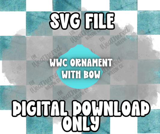 WWC Ornament with bow (middle only) SVG ** DIGITAL DOWNLOAD**