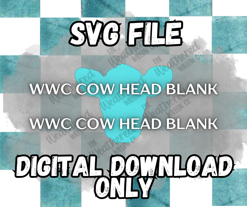 WWC Cow Head (Blank) for card stock SVG ** DIGITAL DOWNLOAD**