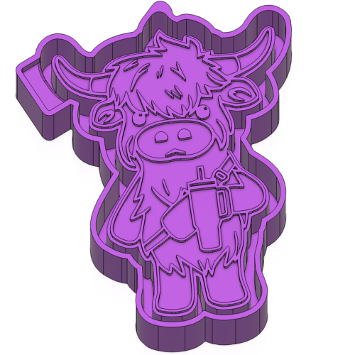 Boujee Highland Cow - Silicone Freshie Mold