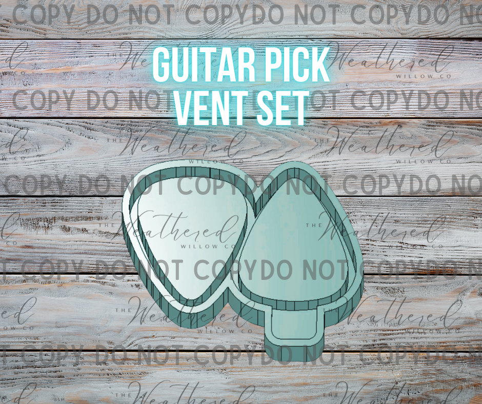 VENT SET; Guitar Pick - Silicone Freshie Mold