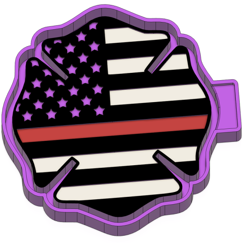 American Flag Firefighter Badge - Silicone Freshie Mold