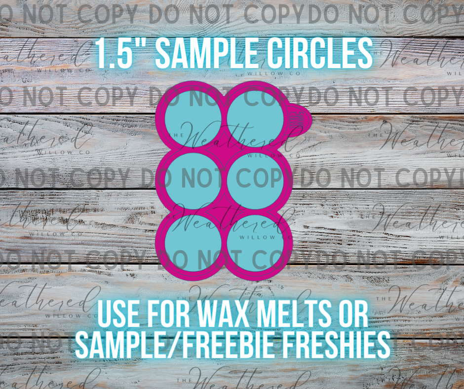 1.5" Circles - 6pc Sample/Wax Tart Tray - Silicone Mold