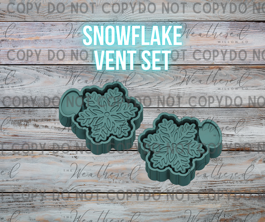 VENT SET; Snowflakes - Silicone Freshie Mold