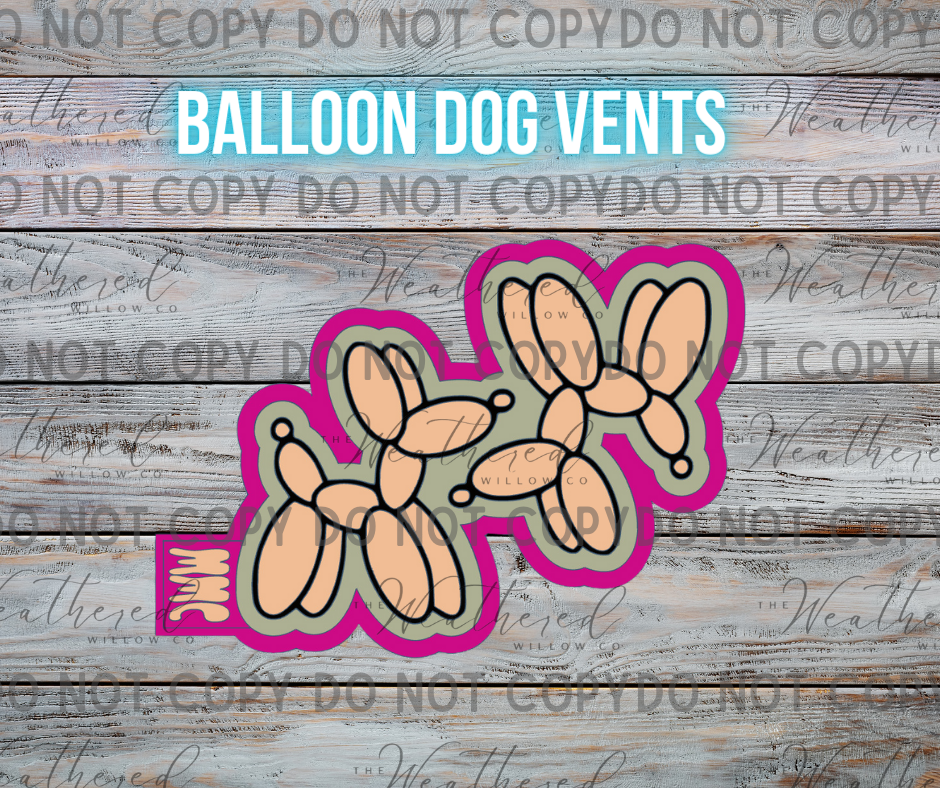 VENT SET; Balloon dog - Silicone Freshie Mold