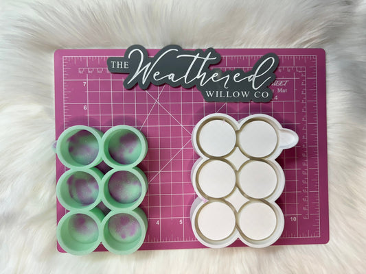 1.5" Circles - 6pc Sample/Wax Tart Tray - Silicone Mold