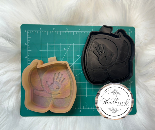 Booty with handprint - Silicone Freshie Mold