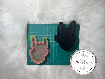 Rock on skully hand- Silicone Freshie Mold