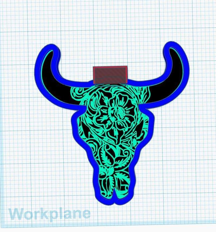 Tooled Leather - Silicone INSERT for Blank bull head ONLY