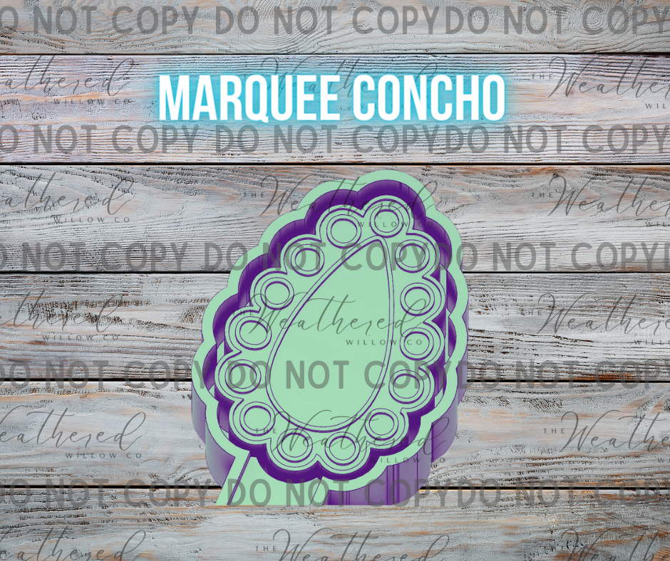 Marquee Concho - Silicone Freshie Mold