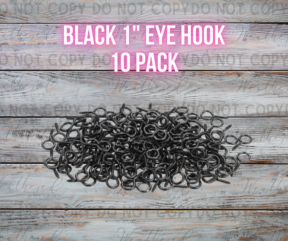 Black Eyehooks 1" - 10 PACK