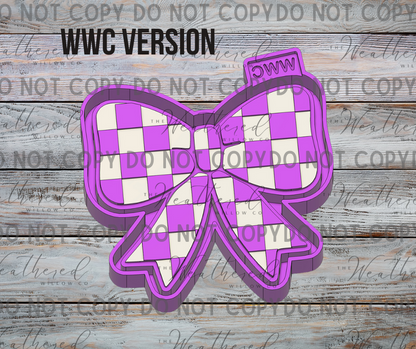 Checkered bow; WWC EXCLUSIVE DESIGN - Silicone Freshie Mold