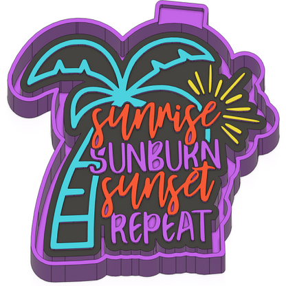 Sunrise. Sunburn. Sunset. Repeat - Silicone Freshie Mold