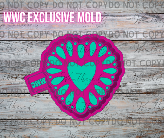 **RTS** - Heart concho - Silicone Freshie Mold