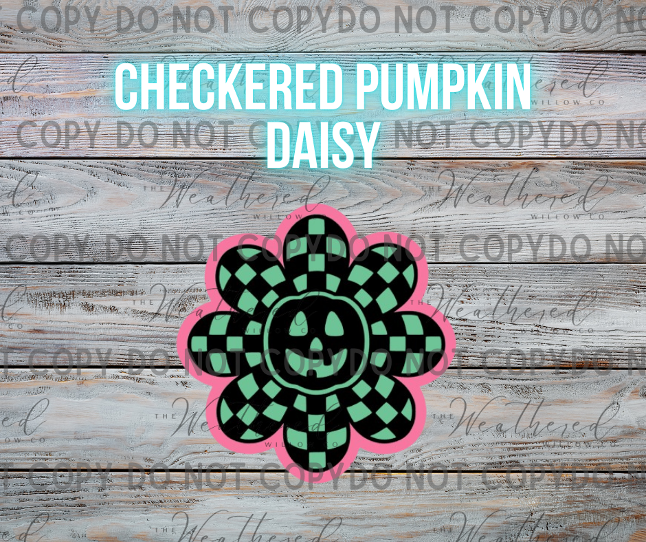 Checkered Pumpkin Daisy - Silicone Freshie Mold