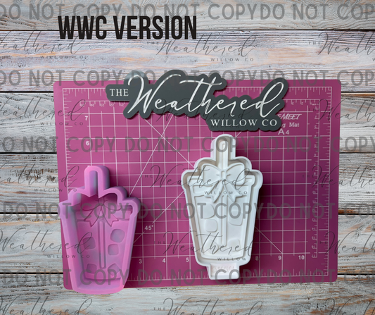 Iced Coffee with bow; WWC EXCLUSIVE DESIGN - Silicone Freshie Mold