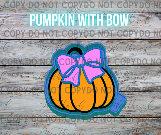 Pumpkin with Bow - Silicone Freshie Mold