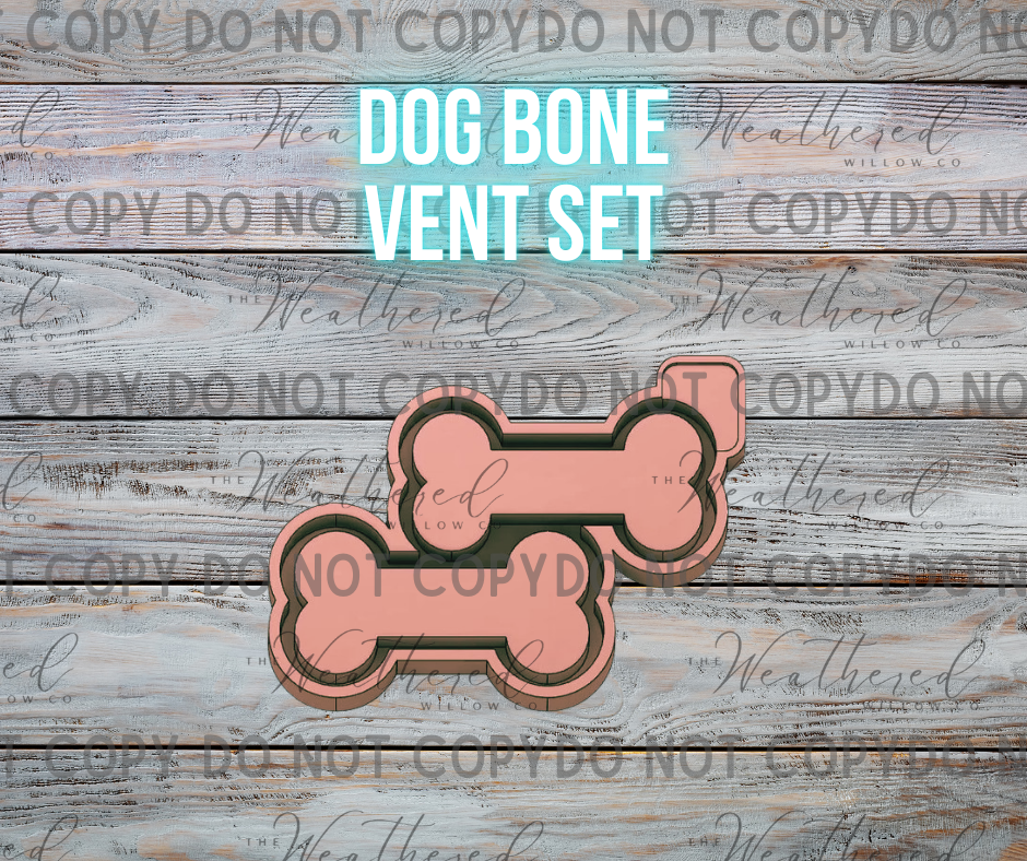 VENT SET; Dog bone - Silicone Freshie Mold